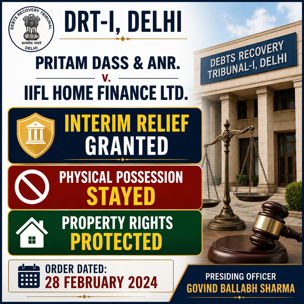 PRITAM DASS & ANR. vs IIFL HOME FINANCE LTD. | DRT-I Delhi Order Dated 28 February 2024 File name: ChatGPT-Image-Jun-17-2026-08_06_57-PM.png