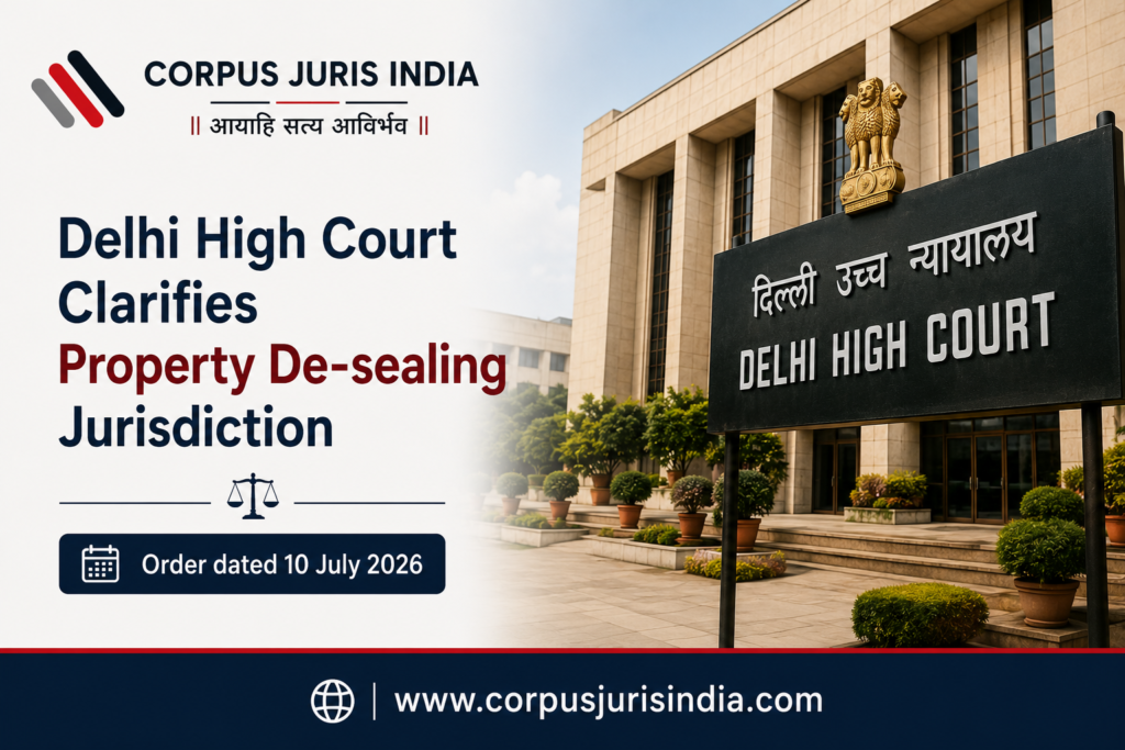Delhi High Court order in Mohd. Shafir v. Municipal Corporation of Delhi clarifying jurisdiction for permanent property de-sealing.