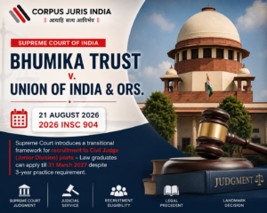 Bhumika Trust v Union of India Supreme Court judgment on Civil Judge recruitment practice rule