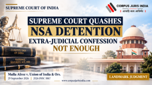 Supreme Court of India judgment in Mulla Afroz v. Union of India on preventive detention under the National Security Act
