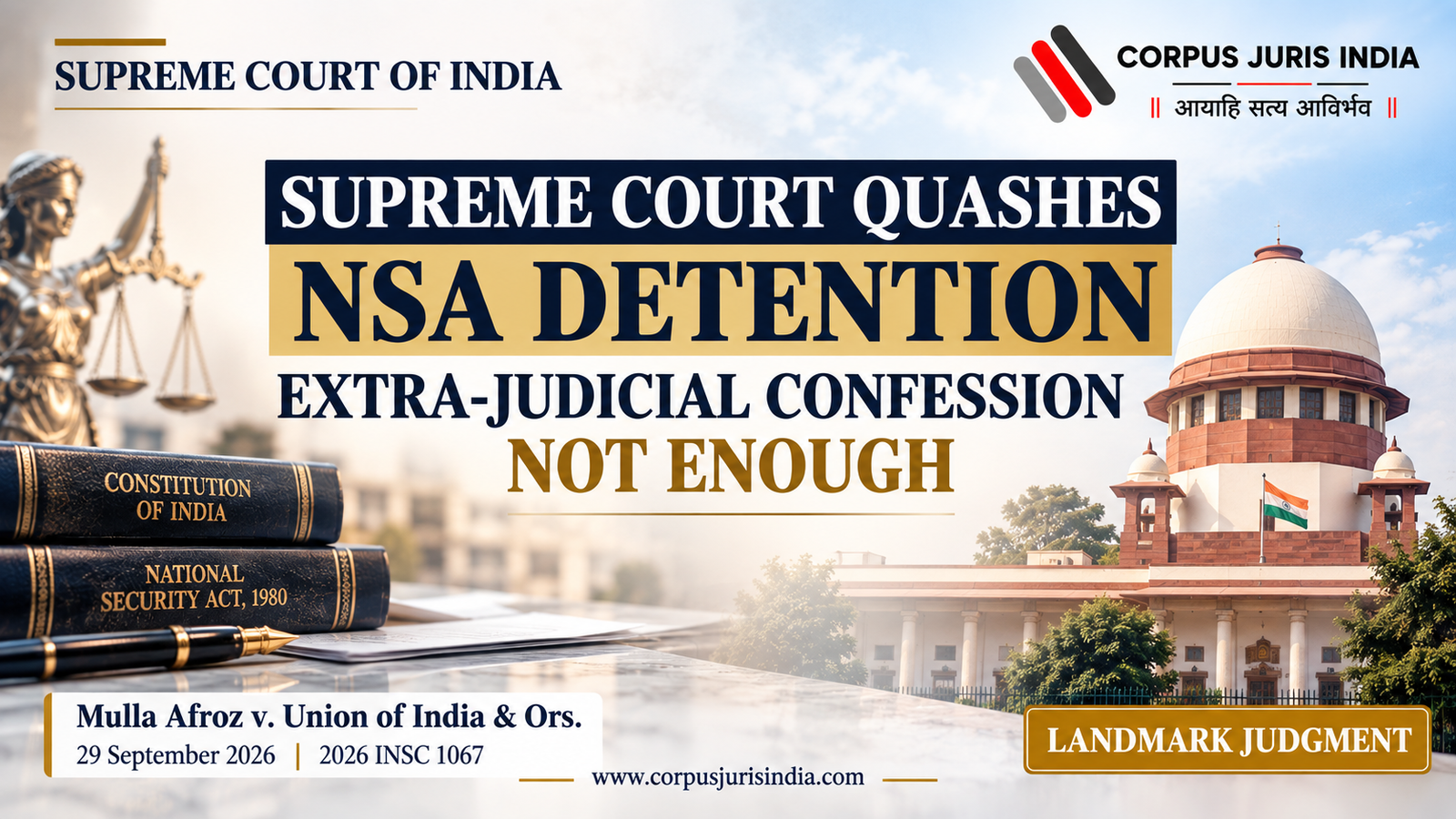 Supreme Court of India judgment in Mulla Afroz v. Union of India on preventive detention under the National Security Act