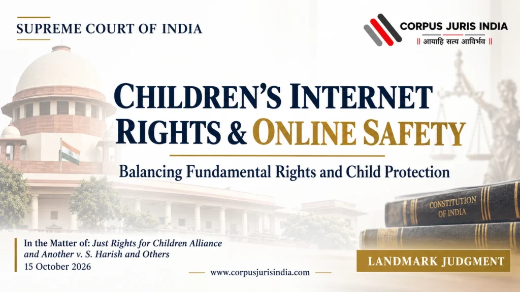Children’s internet rights and online safety in the Supreme Court’s 2026 order in Just Rights for Children Alliance v. S. Harish.