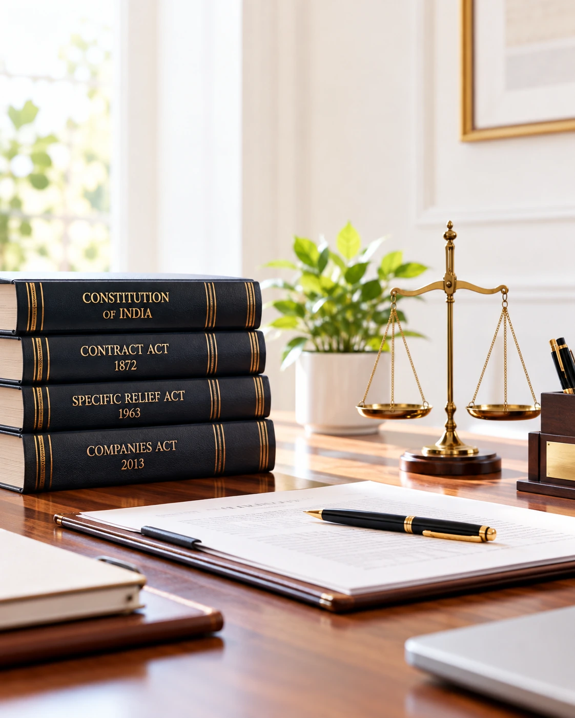 Legal advisory services in India with legal documents and statute books